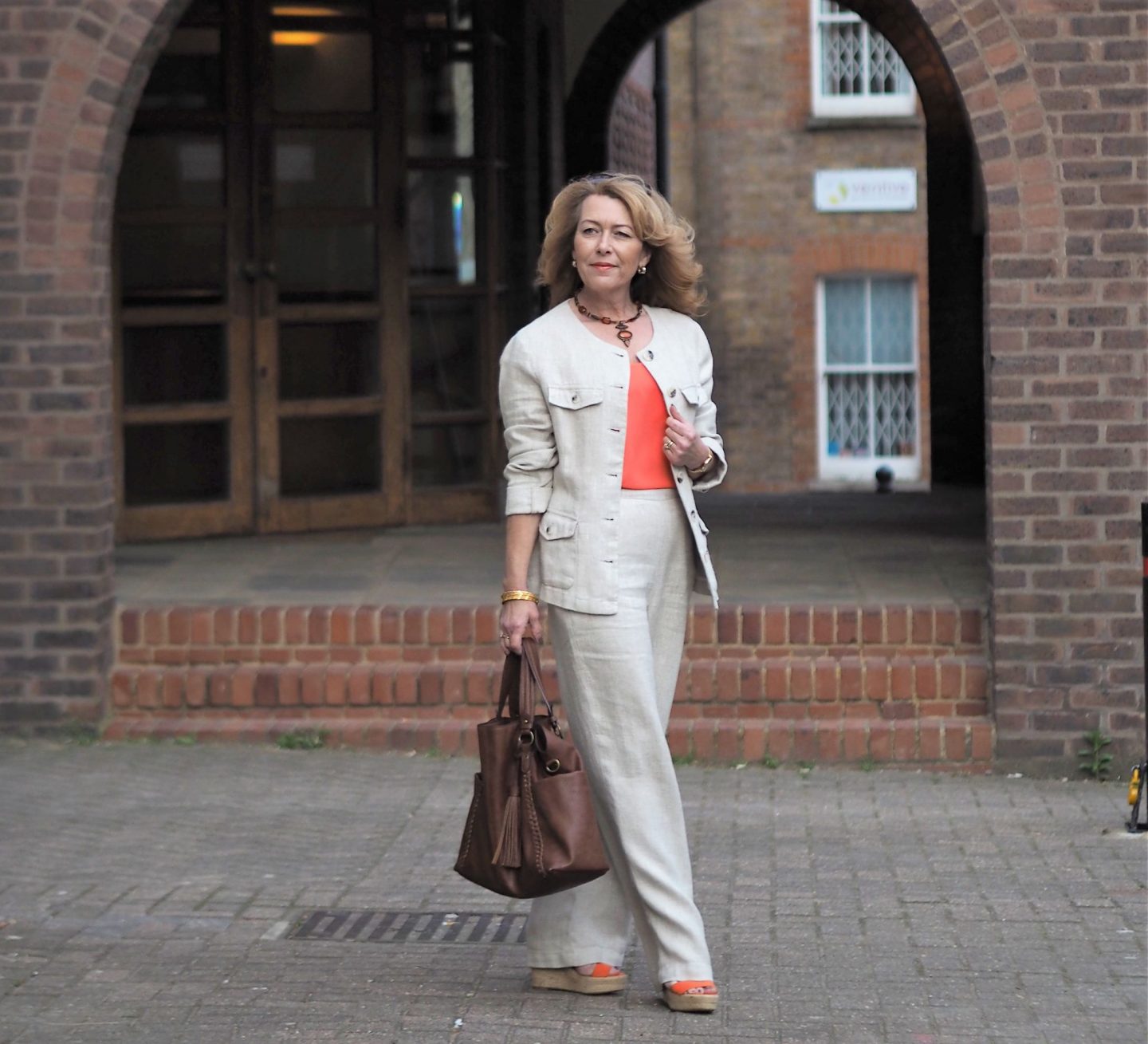 linen suit fro Laura Ashley